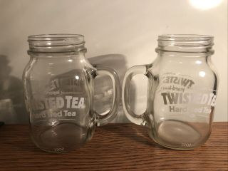 Set Of 2 Twisted Tea Mason Jars Drinking Glass Party