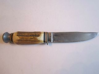 Vtg Ulrich Hunting Knife - Solingen,  Germany - Orig.  Leather Case - 8 1/2 " Long