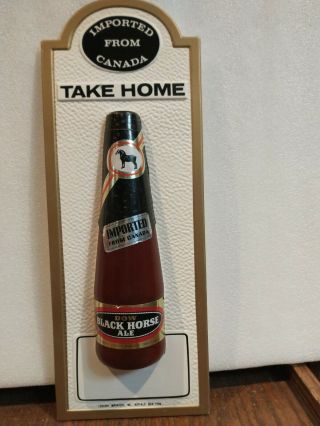 Dow Black Horse Ale Vacuform Plastic Back Bar Sign 15 X 5.  5