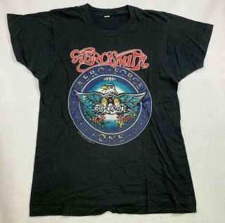 Vintage Aerosmith Aero Force One 80 Shirt Single Stich Rock Tour Band Concert