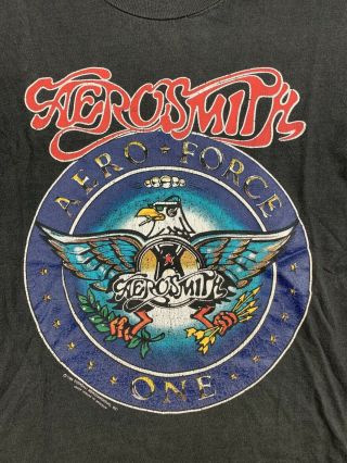 Vintage Aerosmith Aero Force One 80 SHIRT SINGLE STICH ROCK TOUR Band Concert 2