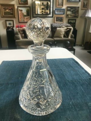 Vintage 10 1/2 " Waterford Lismore Cut Crystal Roly Poly Decanter W/stopper