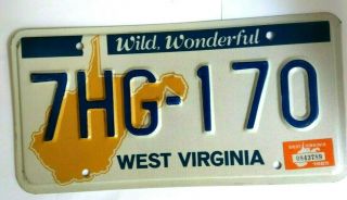 West Virginia License Plate - " Wild Wonderful " Expired,  1985 - Usa