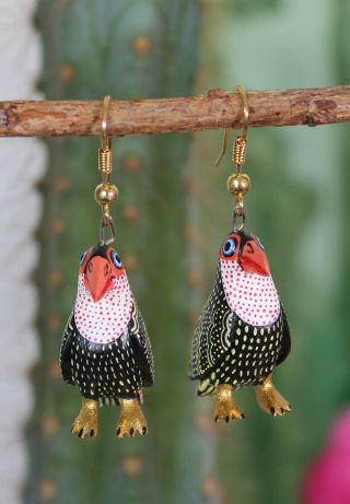 Alebrije Puffin ? Earrings Detailed by Ana Xuana Handmade Oaxaca Mexico Folk Art 2