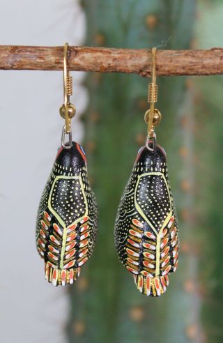 Alebrije Puffin ? Earrings Detailed by Ana Xuana Handmade Oaxaca Mexico Folk Art 3