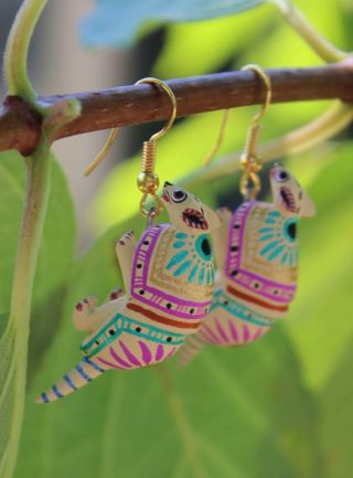 Alebrije Detailed Armadillo Earrings Ana Xuana Handmade Oaxaca Mexican Folk Art