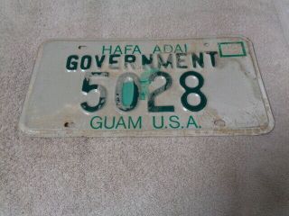 1980 Guam U.  S.  A.  License Plate 1 Government 5028 Jrs