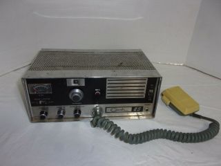 Vintage Courier 23 CB Base Station Tube Radio early 60s Powers On with JM,  3 Mic 2