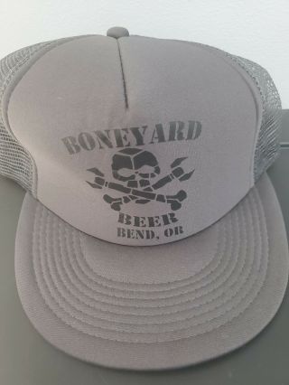 Boneyard Beer Bend Oregon Trucker Skull And Crossbone Brewery Hat Snapback Cap