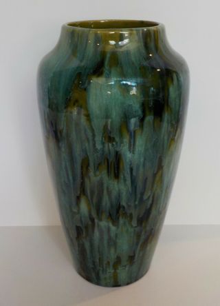 Early Antique Vintage Brush Mccoy Art Pottery Green Onyx Vase 062 Arts & Crafts