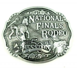 Vintage 50th Hesston Belt Buckle National Finals Rodeo Nfr Commemorative Series