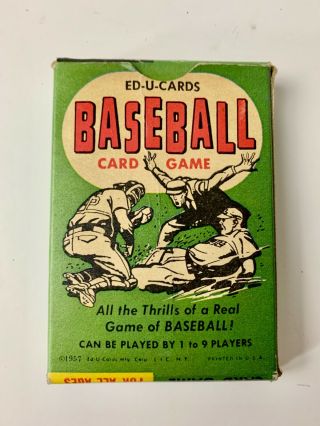 Vintage 1957 Ed - U - Cards Baseball Card Game Complete 36 Cards Instructions.