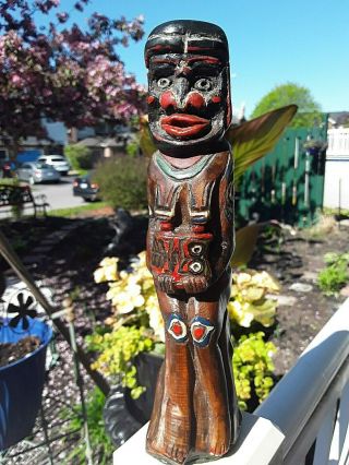 Signed Northwest Coast First Nations Native Haida Carved Art Totem Figure