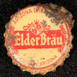 Elder Brau 2 Cork Lined Beer Bottle Cap Arizona Brewing Phoenix Sun Crown Ariz.
