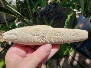 Ancient Limestone Pipe Indian Artifact