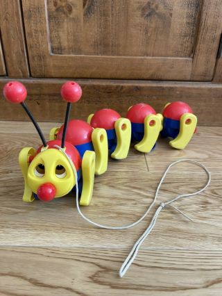 Vintage Retro 1980s Children’s Kiddicraft Pull Along Caterpillar Toy