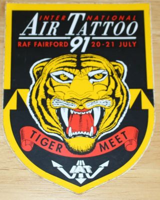 1991 Riat International Air Tattoo Nato Tiger Meet Sticker Version 3