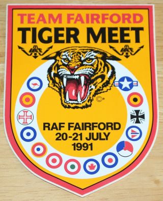 1991 Riat International Air Tattoo Nato Tiger Meet Sticker Version 2