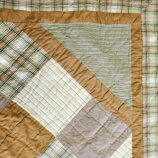 Vintage Woolrich Home Patchwork Plaid Quilt Comforter Blanket King Size 101 " ×90 "