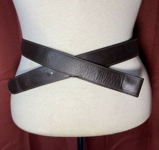 Vtg Gucci Brown Leather Belt Strap (no Buckle) Signed Made In Italy Size 36
