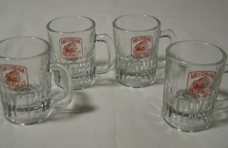 4 Millstream Brewing Company Amana Iowa Mini Glass Beer Mugs 3.  25 