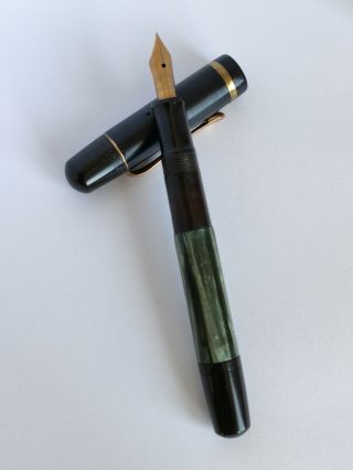 Vintage Pelikan Patent 100n Green Fountain Pen,  14k Gold Nib