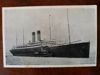White Star Line Adriatic At Southampton Wi Tug Flying Ws Burgee Poss Maiden 1907