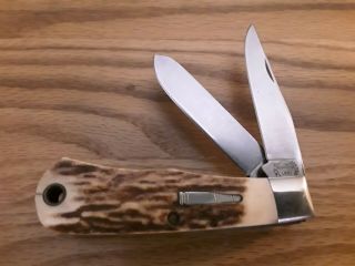 Remington Usa Umc 1994 R1176 Stag Baby Bullet Trapper Knife