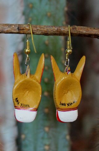 Gold Donkey Burro Alebrije Earrings by Ana Xuana Handmade Oaxaca Mexico Folk Art 3