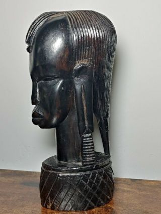 Vintage Ebony Wood Carved African Statue Figure Man Tribal Warrior 7 3/4 " Heavy