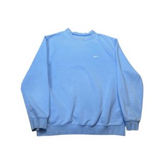 Vintage Nike Swoosh Y2k Baby Blue Crewneck Sweatshirt - Size: Large