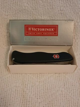Victorinox 54867 Fireman Folding Black Swiss Army Pocket Knife 4.  25 " 7 Blade