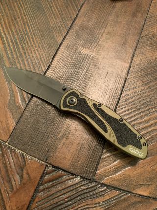 Kershaw Blur Folding Knife With Green Stainless Steel Blade & Aluminum Handle