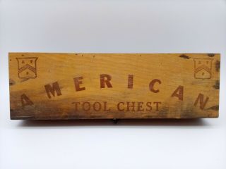 Vintage Wooden Kids American Tool Chest With Litho Empty Box Décor