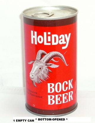 Holiday Bock Beer Can Potosi,  Wisconsin Wi Red Big Rocky Mountain Billy Goat Horn