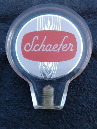 Vintage Schaefer Beer Tap Keg Handle Clear Lucite Acrylic Man Cave Bar She Shed