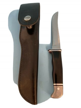 Vintage Buck 118 2 Line 1967 - 1972 Fixed Blade Knife W/matching Sheath Usa