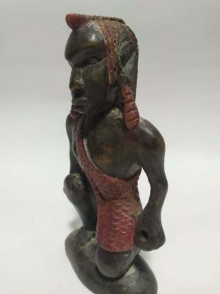 African Carved Wooden Statue Warrior Male 2