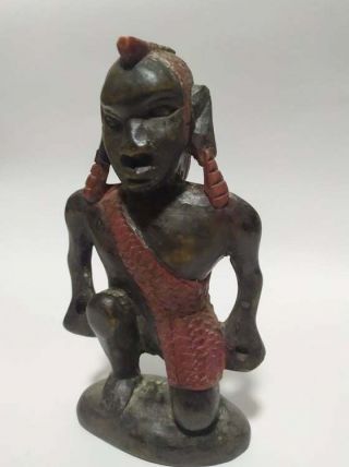 African Carved Wooden Statue Warrior Male 3