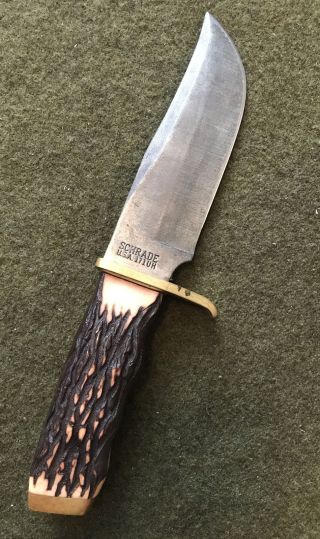 Vtg Schrade Made In Usa 171 Uh Fixed Blade Hunter Knife - No Sheath.
