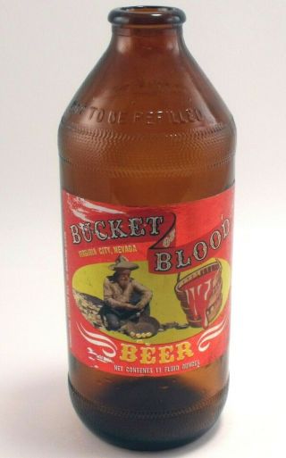 Bucket Of Blood Virginia City Nevada Empty Beer Bottle 11 Oz.  Casino Bar Saloon