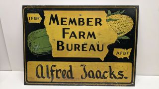 Vintage Member Iowa Farm Bureau Feed Seed Corn 14 " Metal Sign Bradco Corn Rare