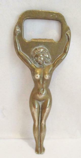 Great Brass Art Deco Bottle Opener Naked Lady Ready To Open Your Bottles