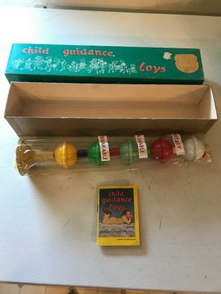 Vintage 75 Push N Pull Rattle By Child Guidance Toys Box Nos
