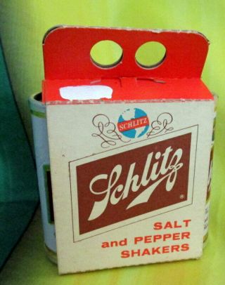 Vintage Schlitz Salt And Pepper Shakers Miniature Beer Cans 2.  25 " Retro 1961