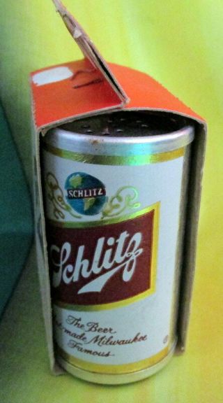 Vintage SCHLITZ SALT AND PEPPER SHAKERS Miniature BEER CANS 2.  25 