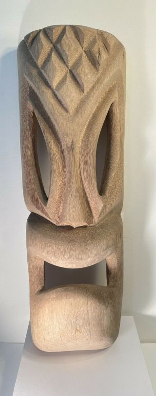 Vintage Tiki Hand Carved Large Wooden Totem Mask Wall Hanging Hawaiian Style