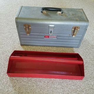 Vintage Sears Craftsman 6500 Tool Box With Red Tote Tray W/ Socket Compartment