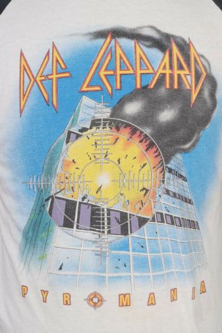 Vtg 1983 Def Leppard Pyromania Rock Tour T - Shirt Ragland Usa Mens Size Large