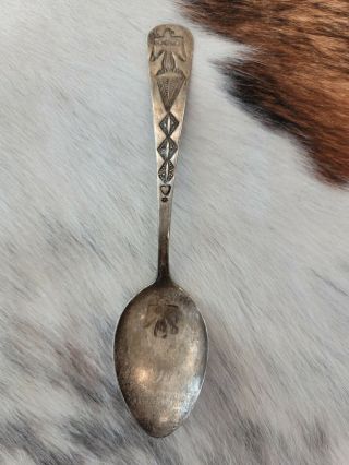 Vintage Native American Navajo Sterling Silver Hand Stamped Spoon Old Pawn